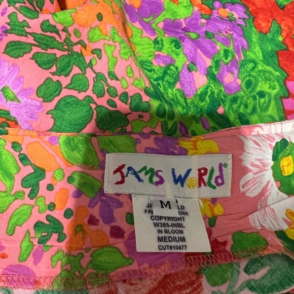 Jams World Sleeveless Dress Multicolor Floral Print Rayon Sz M - Picture 6 of 9